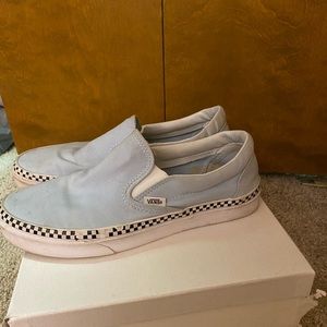 Baby blue checkered rim VANS